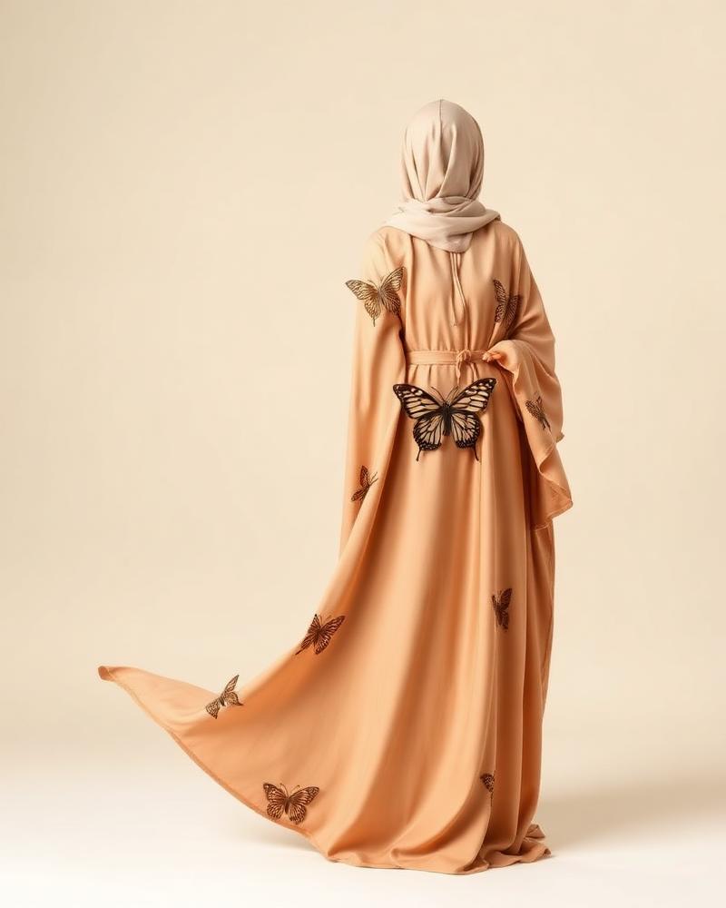 Mocha Embroidered Abaya